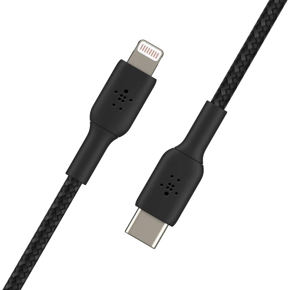 BELKIN BOOST CHARGE LIGHTNING TO USB-C CABLE_BRAIDED, 1M, BLACK CAA004BT1MBK