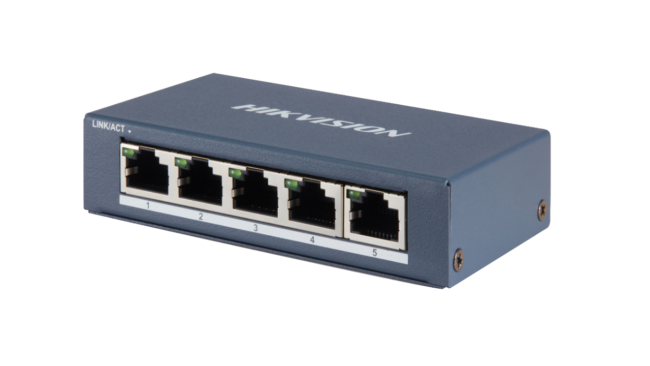 Hikvision 5 Port Gigabyte RJ45 Steel Case DS-3E0505-0 DS-3E0505-0