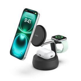 BELKIN BOOSTCHARGE PRO WIRELESS CHARGING CAR VENT MOUNT WITH MAGNETIC QI2 15W, WITH 20W USB-C PD 3 WIC008BTGR-V2