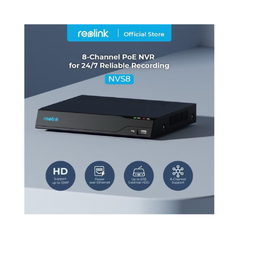 Reolink NVS16 16-Channel PoE NVR for 24/7 Continuous Recording