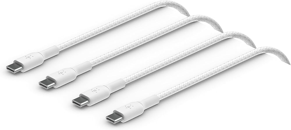 BELKIN BOOSTCHARGE BRAIDED USB-C TO USB-C 2M, WHITE, 2PACK CAB004BT2MWH2PK