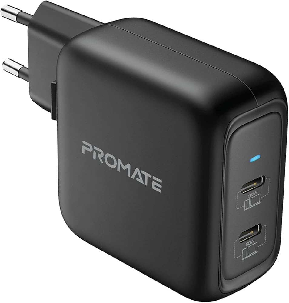 Promate Wall Socket Charger Black GANPORT-90PD.EU-BK(2XUSB-C) PRO-CH-GANPORT-90PD.EU-BK