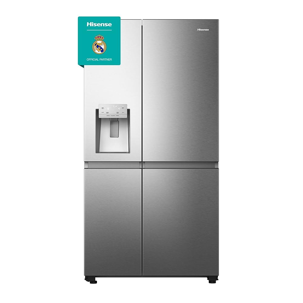 HISENSE REFRIGERATOR SIDE BY SIDE FROST FREE ENERGY CLASS E 499 L  INOX
