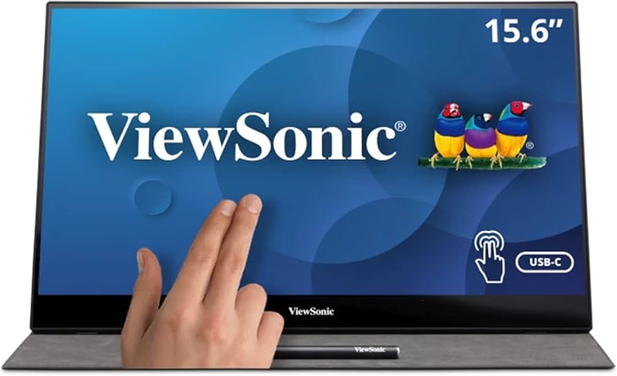 VIEWSONIC TD1655, 15.6'' FHD MULTI-TOUCH PORTABLE MONITOR, MINI HDMI, USB-C, INTERNAL SPEAKERS TD1655