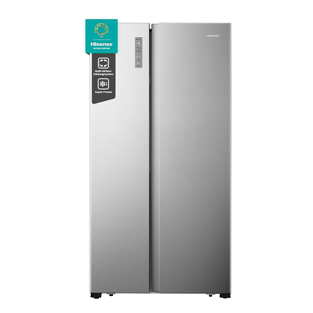 HISENSE REFRIGERATOR SIDE BY SIDE ENERGY CLASS F 519 L  TITANIUM