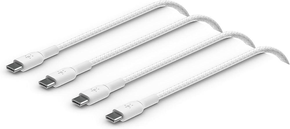 BELKIN BOOSTCHARGE BRAIDED USB-C TO USB-C 1M, WHITE, 2PACK CAB004BT1MWH2PK
