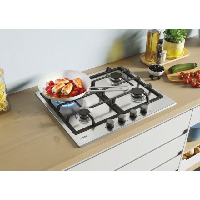 Candy 60cm Gas Hob - Stainless Steel CHG6BRX-LPG