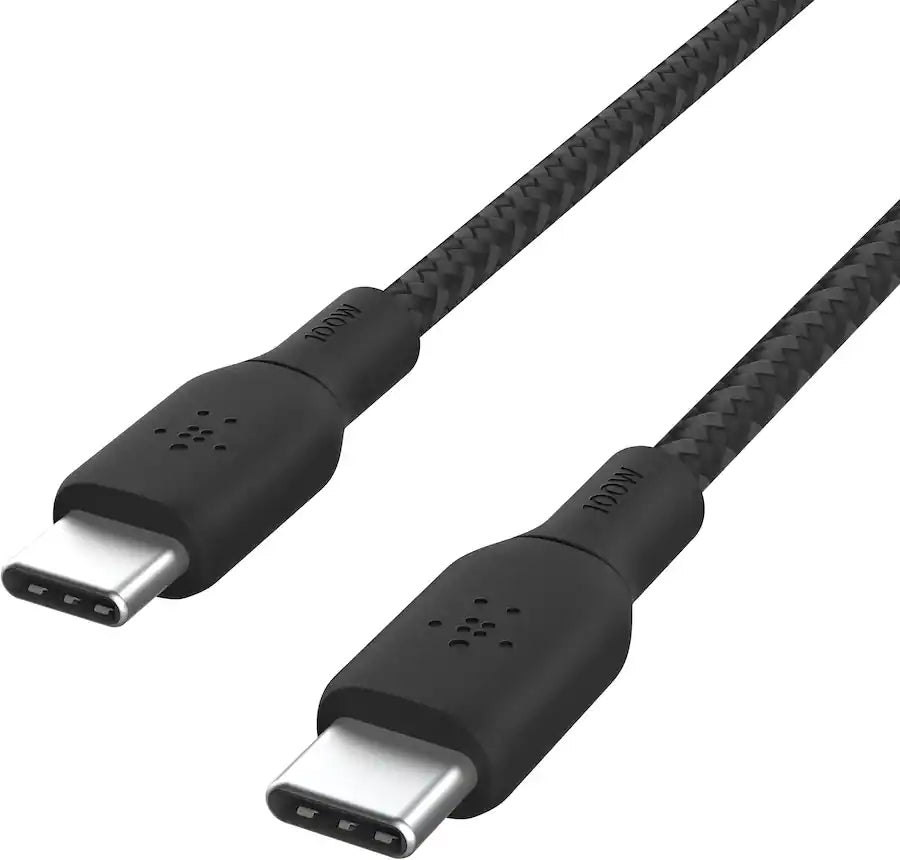 BELKIN BRAIDED USBC-C 2.0 100W CABLE 2M, BLACK CAB014BT2MBK