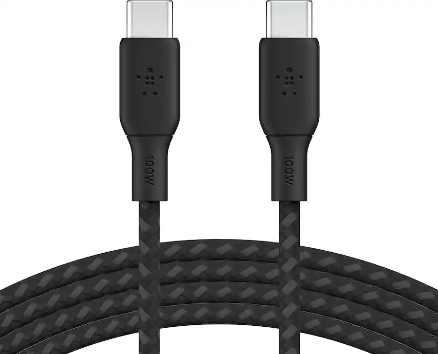 BELKIN BRAIDED USBC-C 2.0 100W CABLE 2M, BLACK CAB014BT2MBK