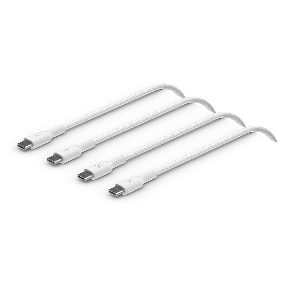 BELKIN BOOSTCHARGE BRAIDED USB-C TO USB-C 1M, WHITE, 2PACK CAB004BT1MWH2PK