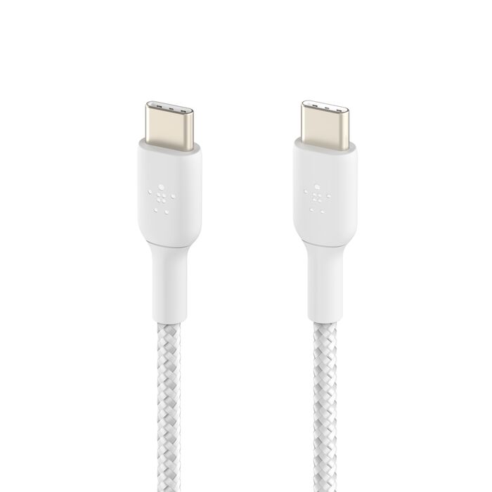 BELKIN BOOSTCHARGE BRAIDED USB-C TO USB-C 1M, WHITE, 2PACK CAB004BT1MWH2PK