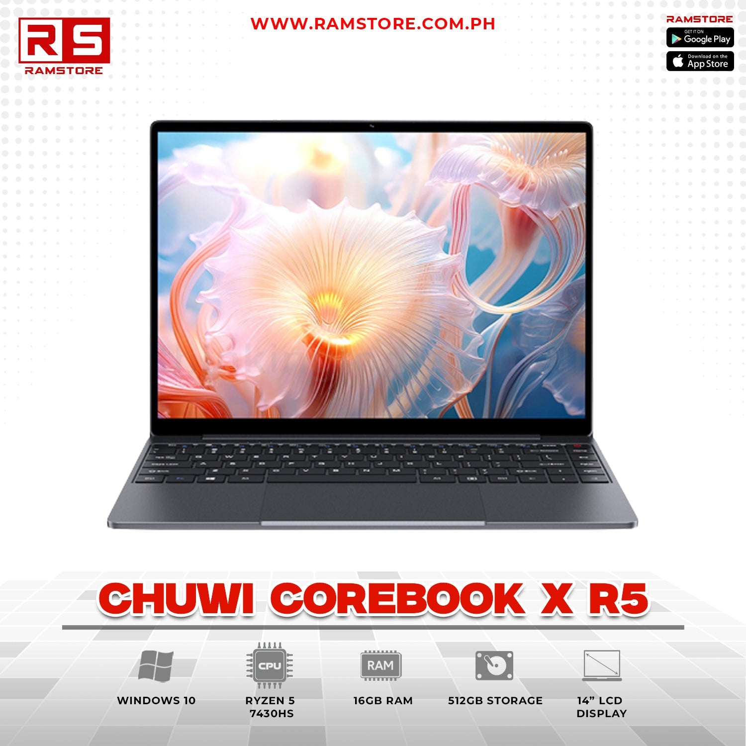 LPR Laptop Chuwi CoreBook X R5 Series - Ryzen 5 7430U 16GB 512GB SSD