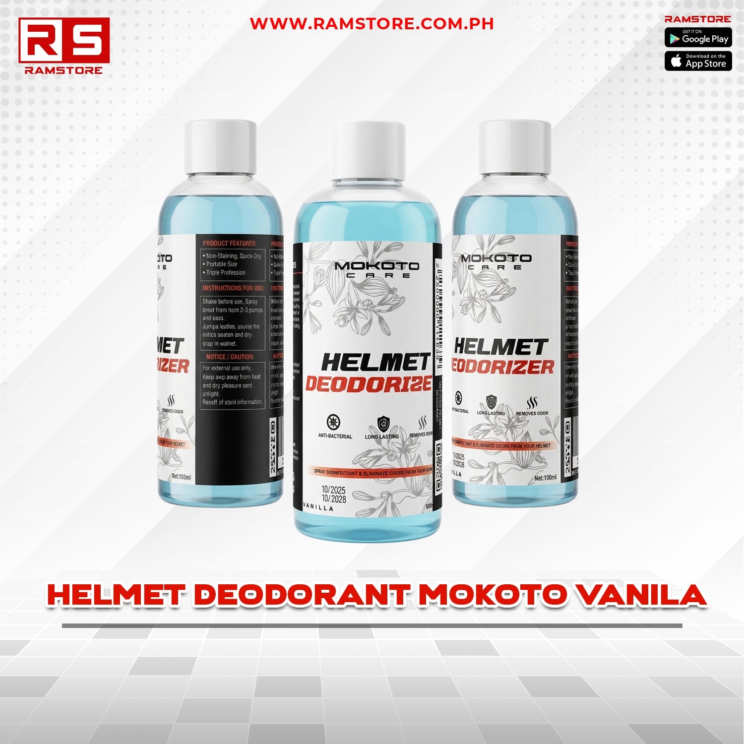QS Helmet Deodorant Mokoto 100ml Vanila
