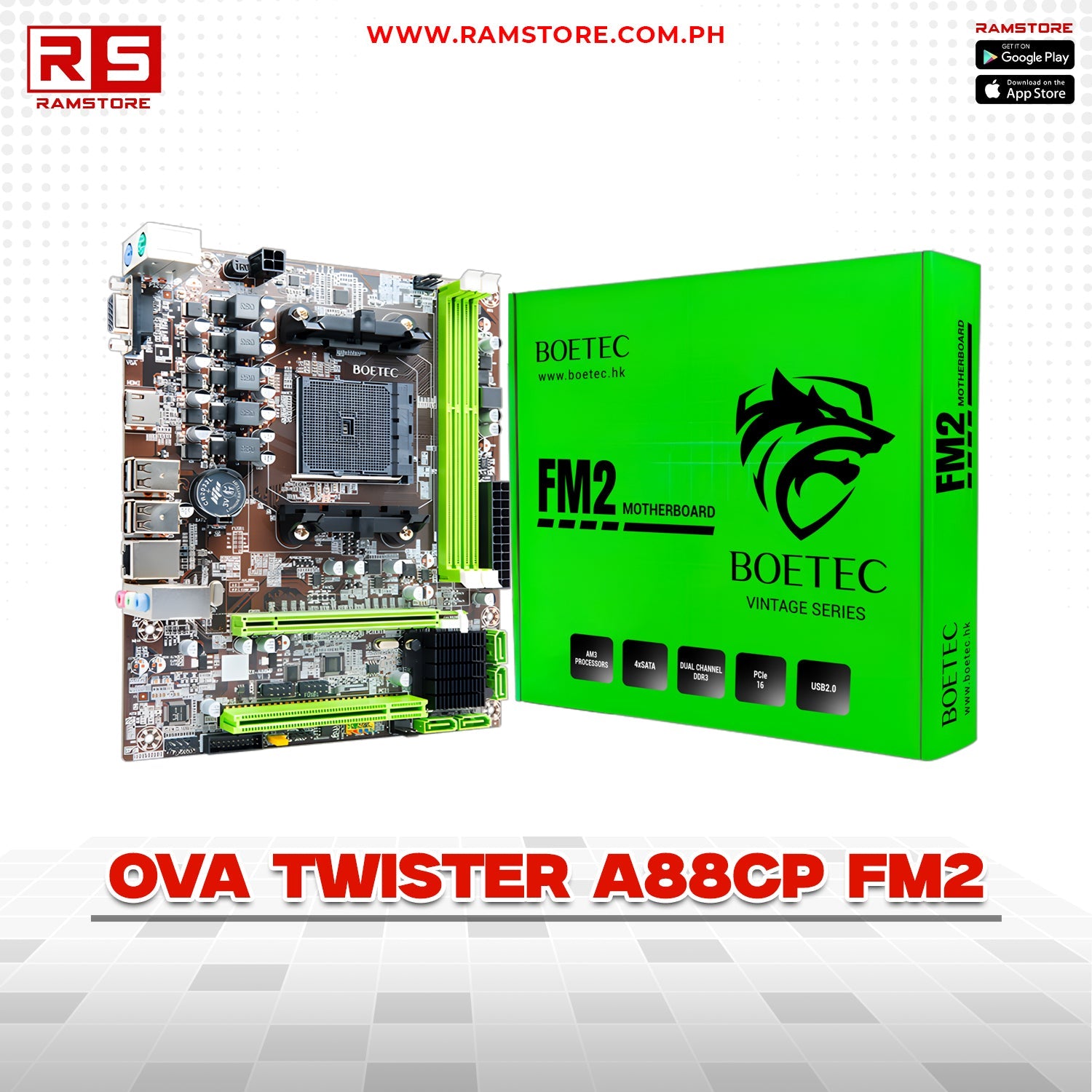 PCZ Motherboard Ova Twister A88CP FM2