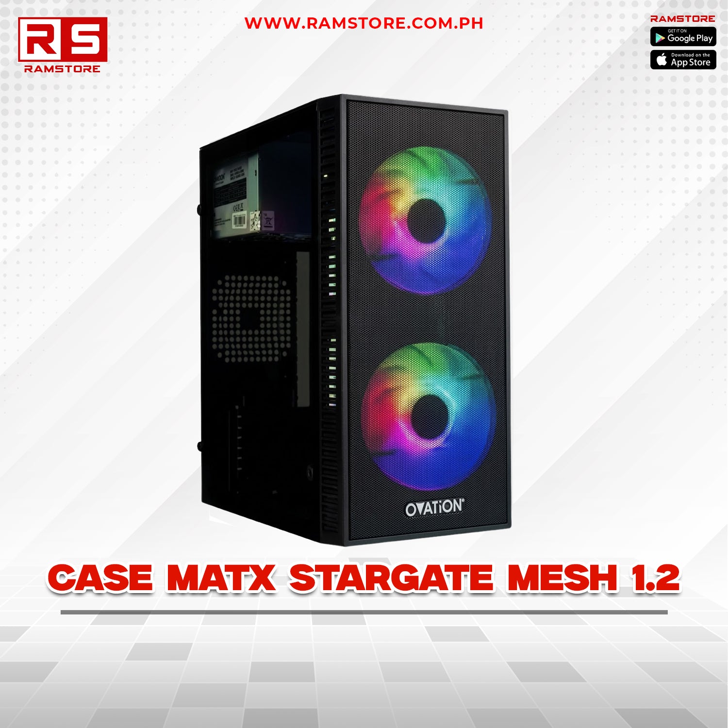 PCZ Case Matx Stargate Mesh 1.2 Psu + 2 Fan Black