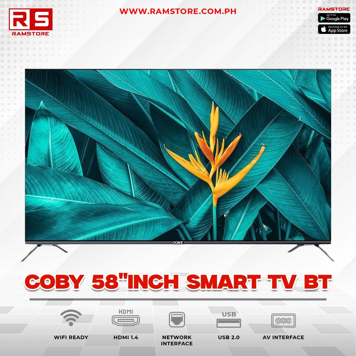 STA TV Coby 58"inch Smart TV BT