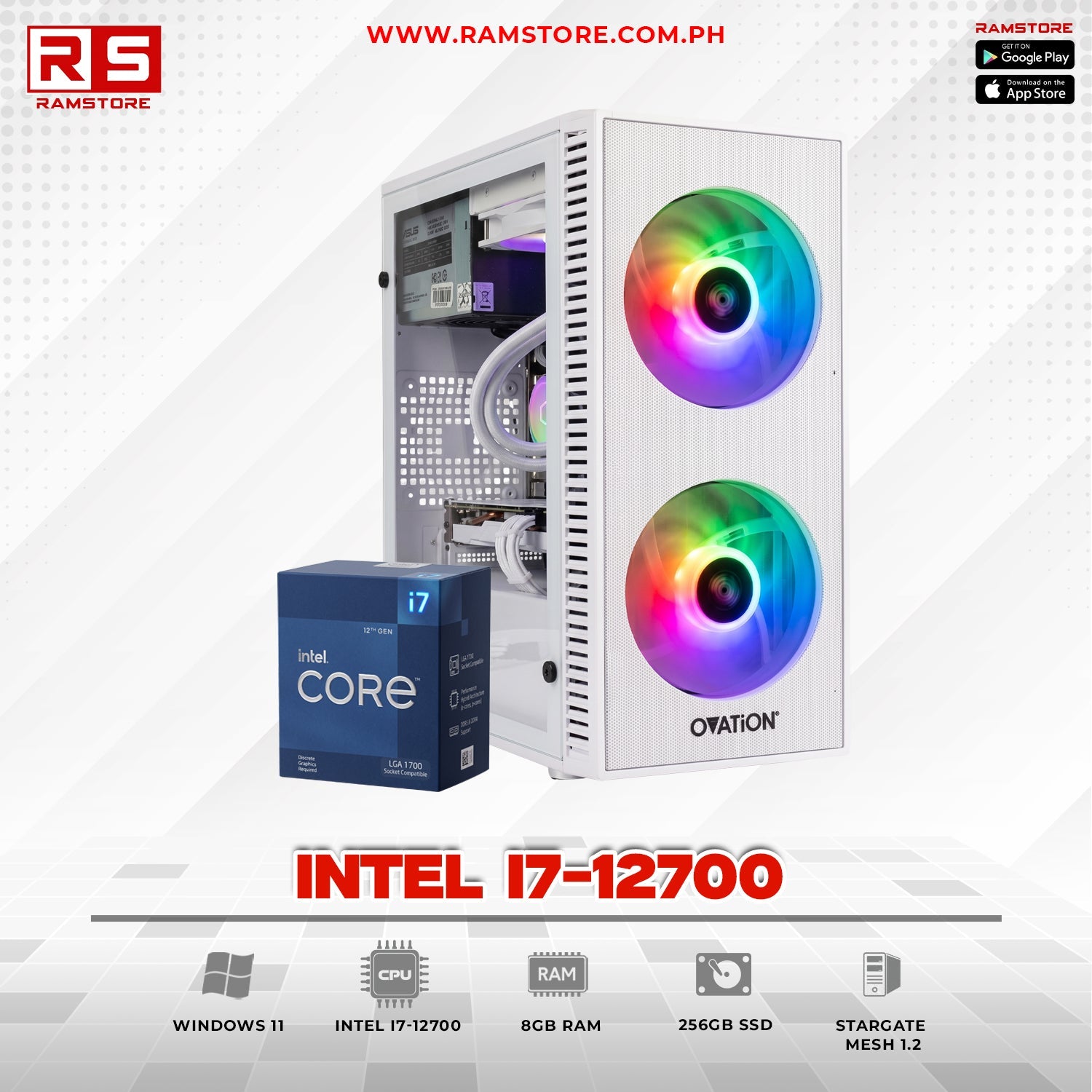 PCZ System Unit Intel I7-12700 & MATX White