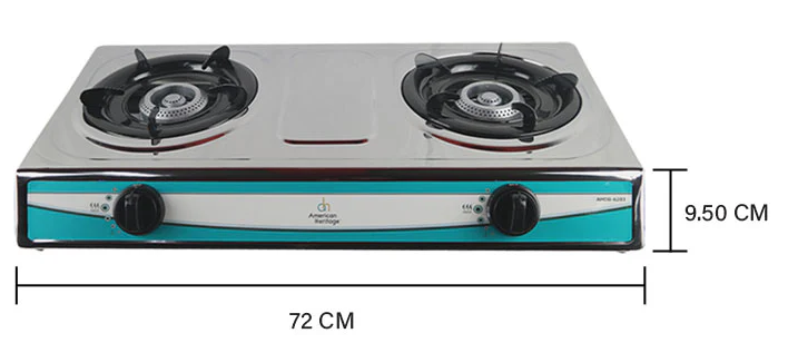 STA Gas Stove American Heritage Double Burner Stainless Steel