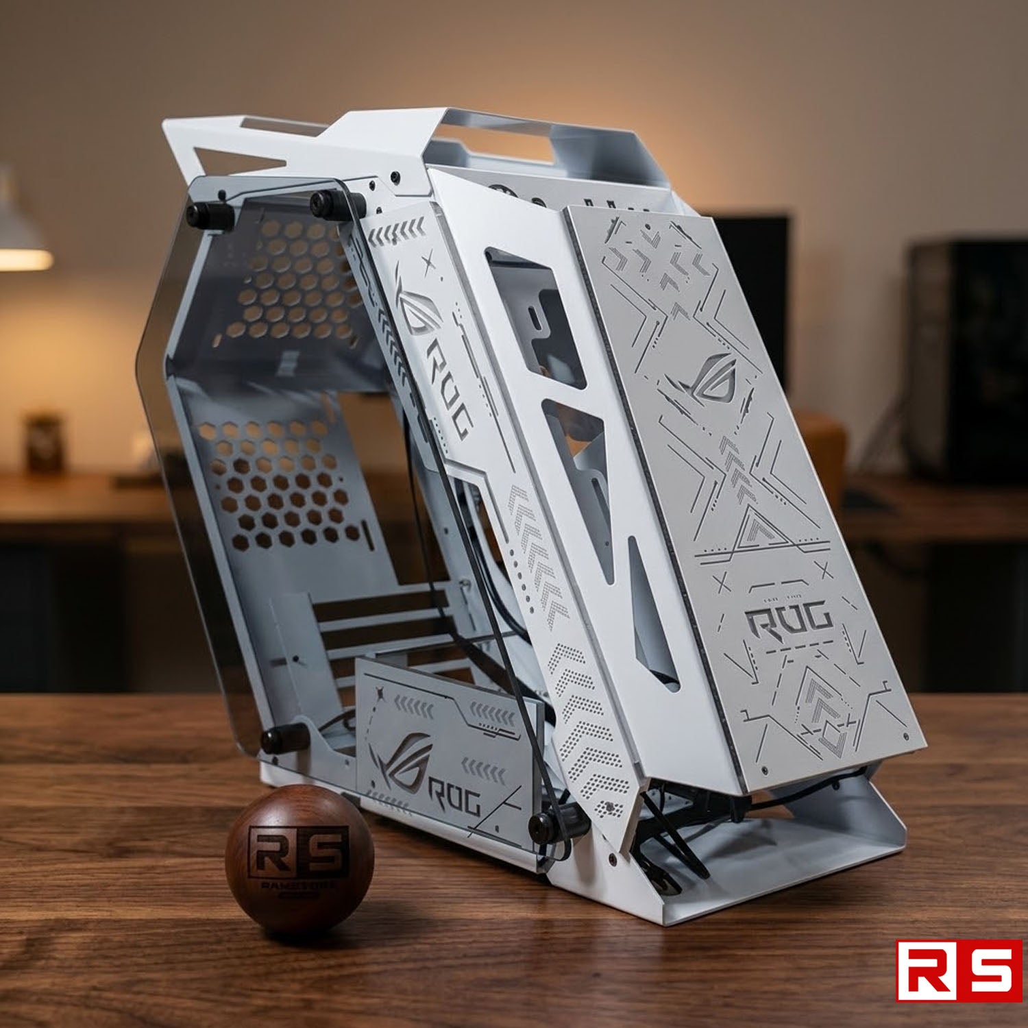 PCZ Case Cyborg RG W/6Pcs LED FAN White