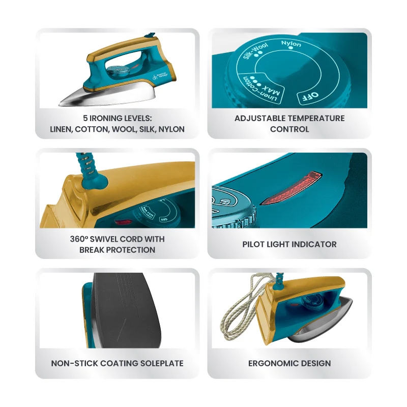 STA Dry Iron American Heritage Soleplate Non-Stick