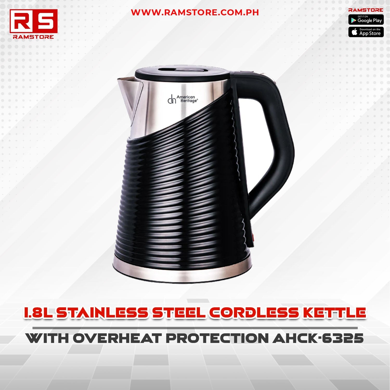 STA Kettle American Heritage 1.8L SS Cordless