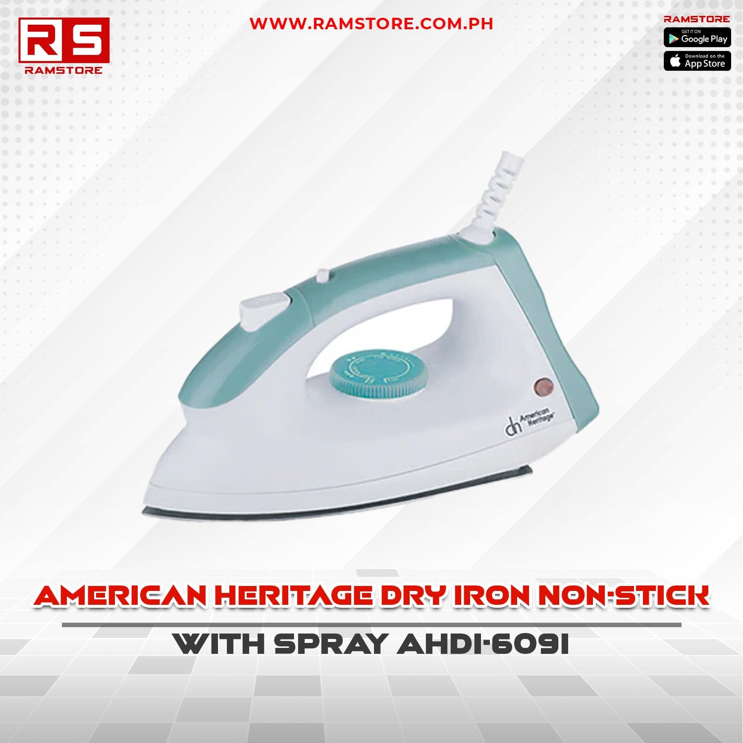 STA Dry Iron American Heritage Soleplate Non-Stick With Spray