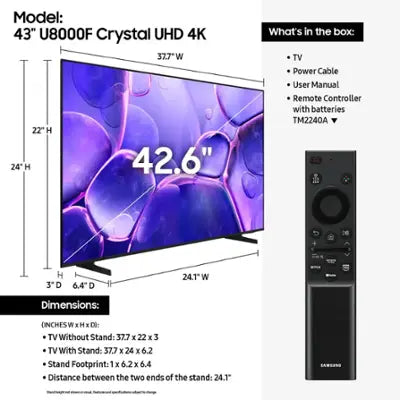 SAMSUNG TELEVISION 43" 4K UHD