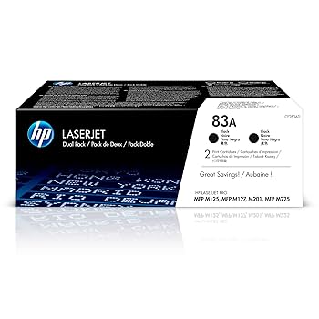 HP 83A 2-pack Black Original LaserJet Toner Cartridges (CF283AF)