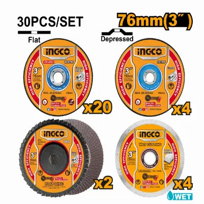 INGCO CUTTING AND GRINDING DISC SET MCD07630