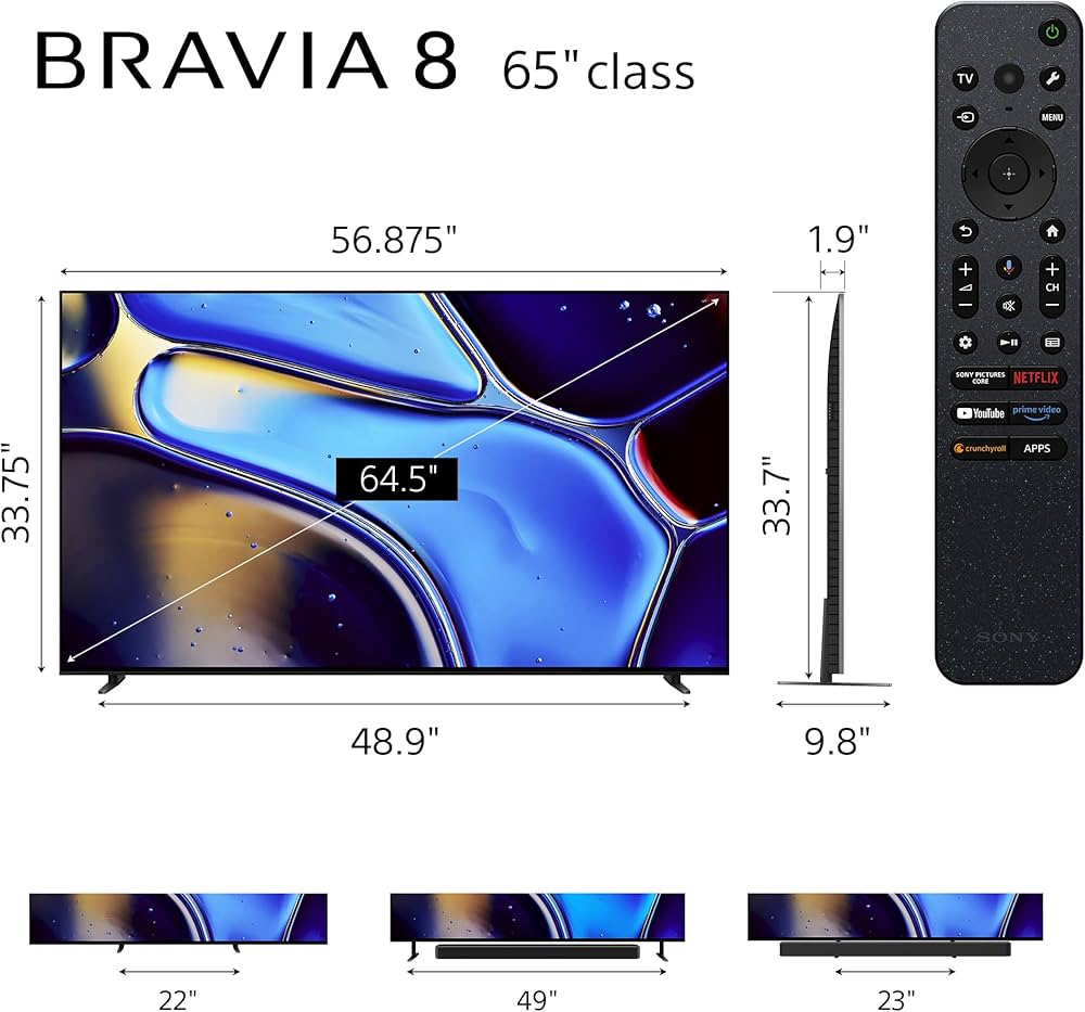Sony 65" OLED 4K Ultra HD TV BRAVIA 8 Smart Google TV K-65XR80