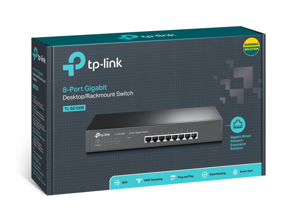 TP-Link Switch 8Port Gigabit Rackmount (SG1008) NS-TP-SG1008-Rackmount