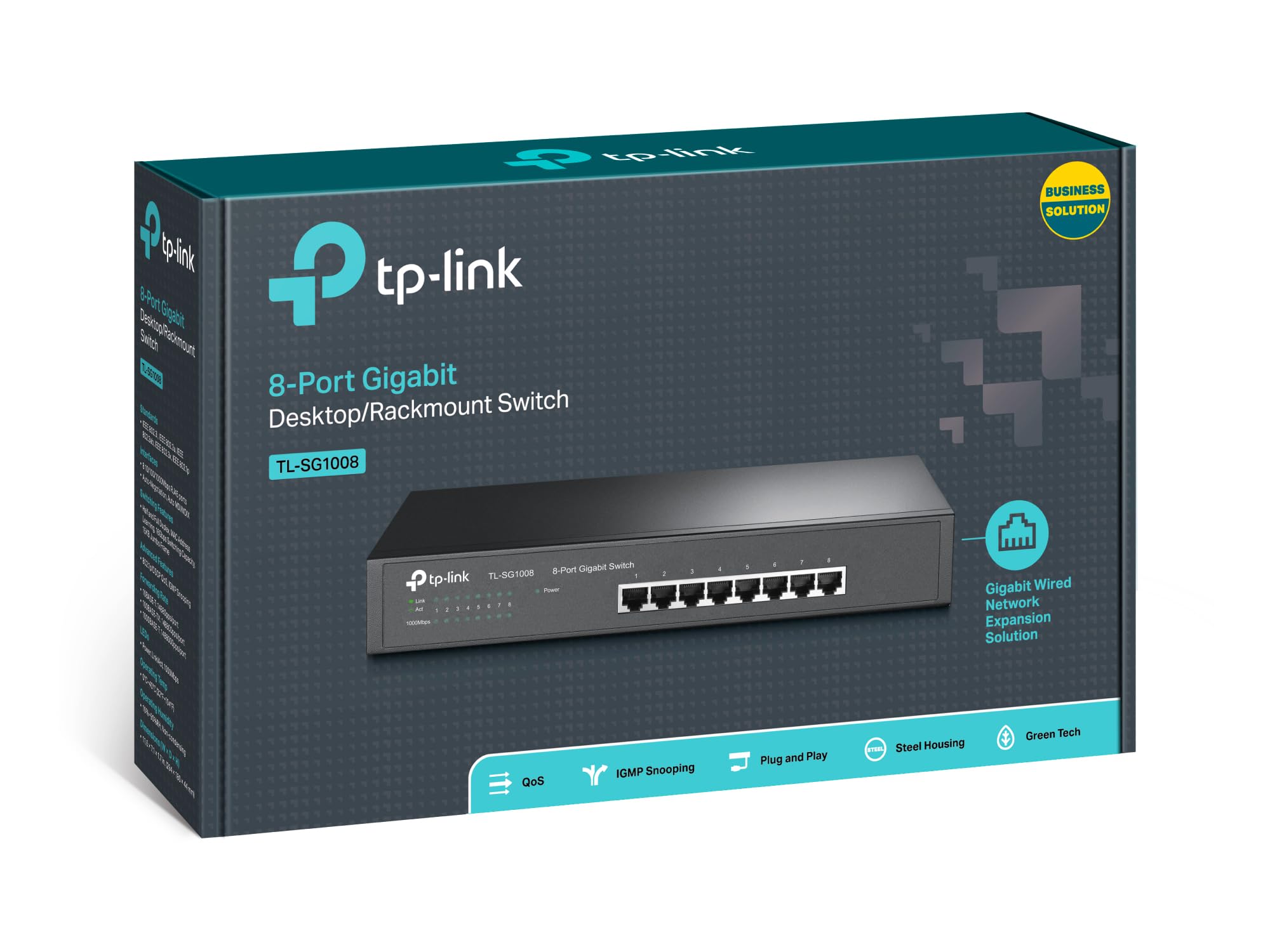 TP-Link Switch 8Port Gigabit Rackmount (SG1008) NS-TP-SG1008-Rackmount