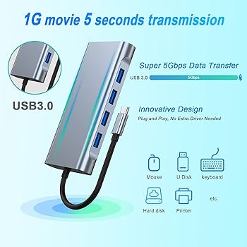 Hikvision USB 3.1 Type-c Hub with RJ45/VGA DS11 DS11