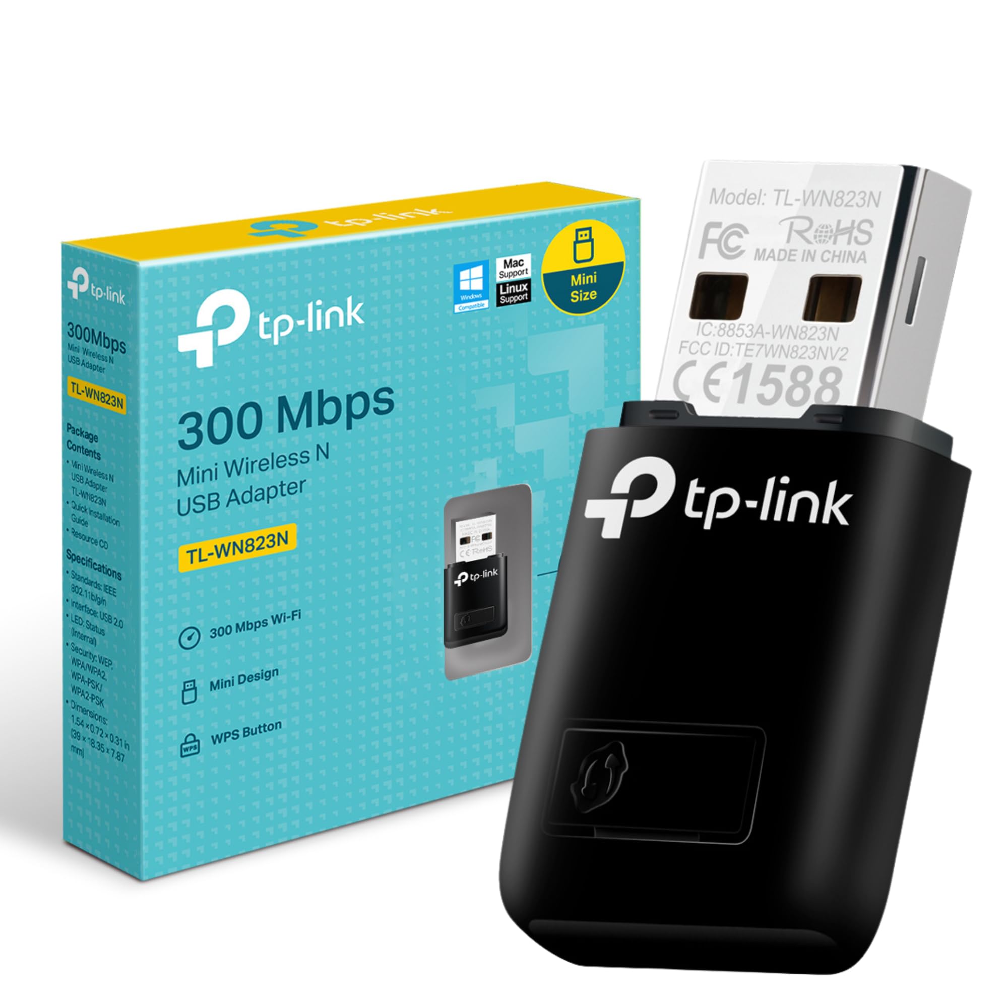 TP-Link Wireless Usb Adapter 300Mbps (WN823N) NA-TP-TLWN823N
