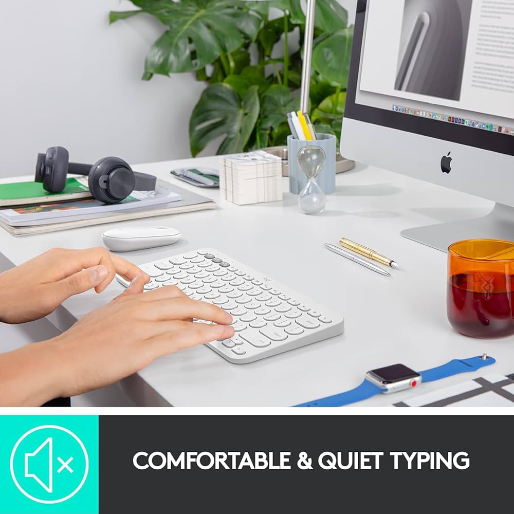 Logitech K380S Multi-Device Bluetooth Keyboard - Tonal White - US INT'L