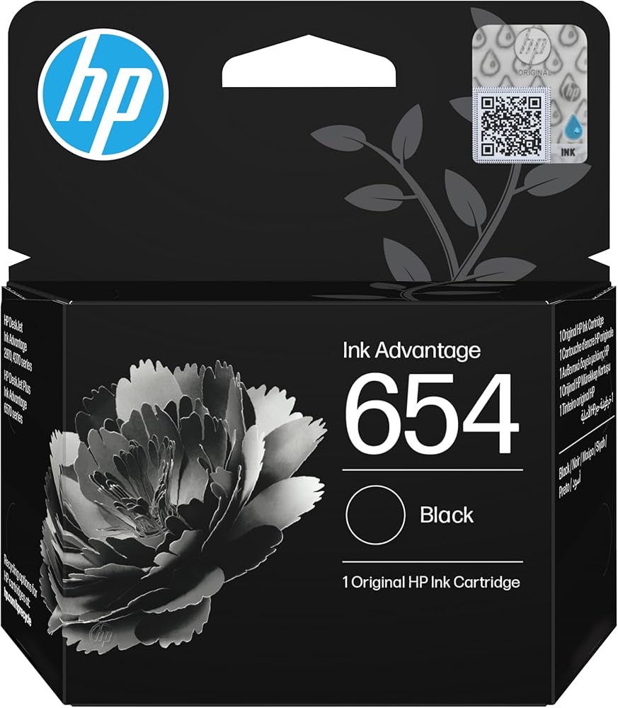 HP 654 Black Original Ink Advantage Cartridge 7FP39UE