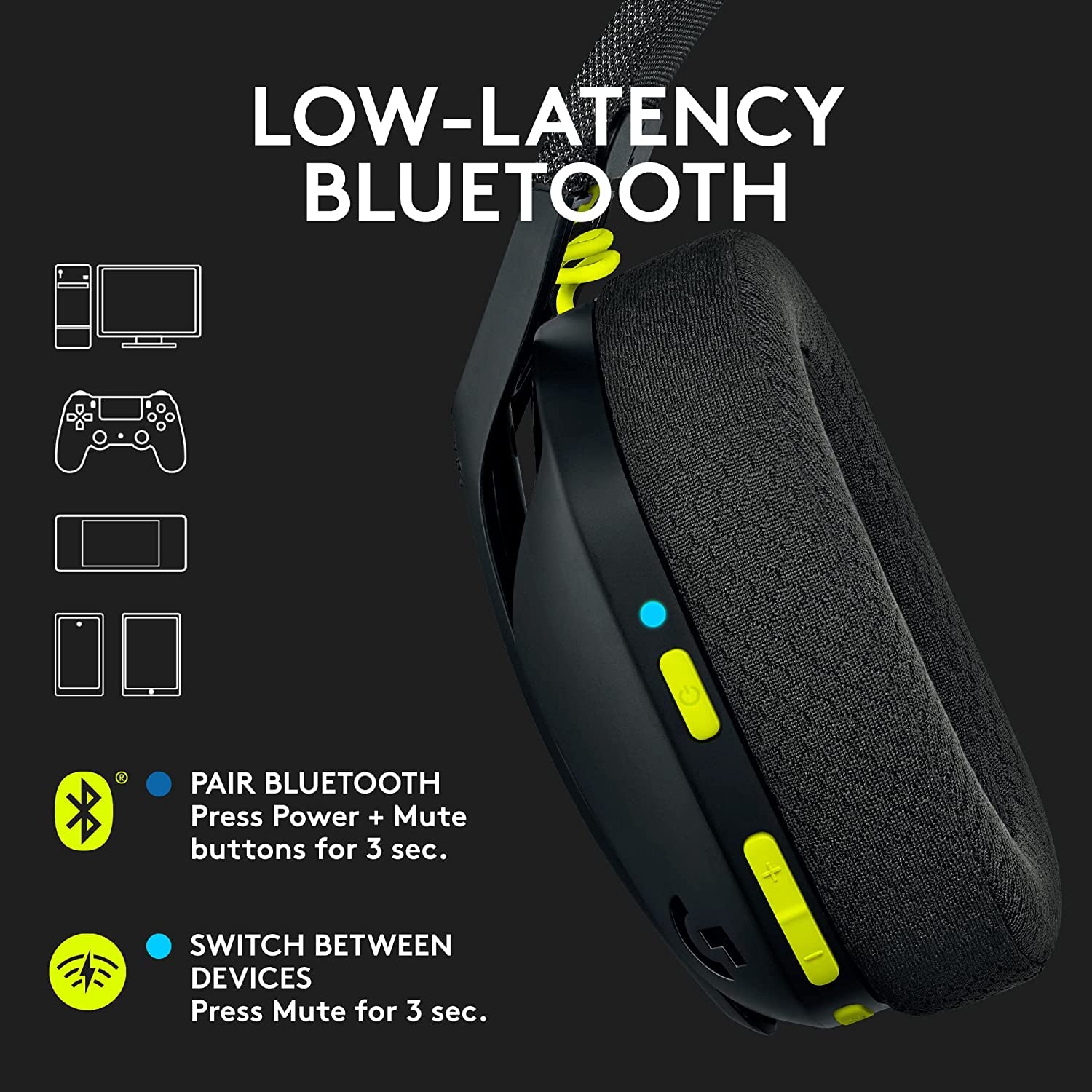 Logitech G435 LIGHTSPEED Wireless Gaming Headset - Black