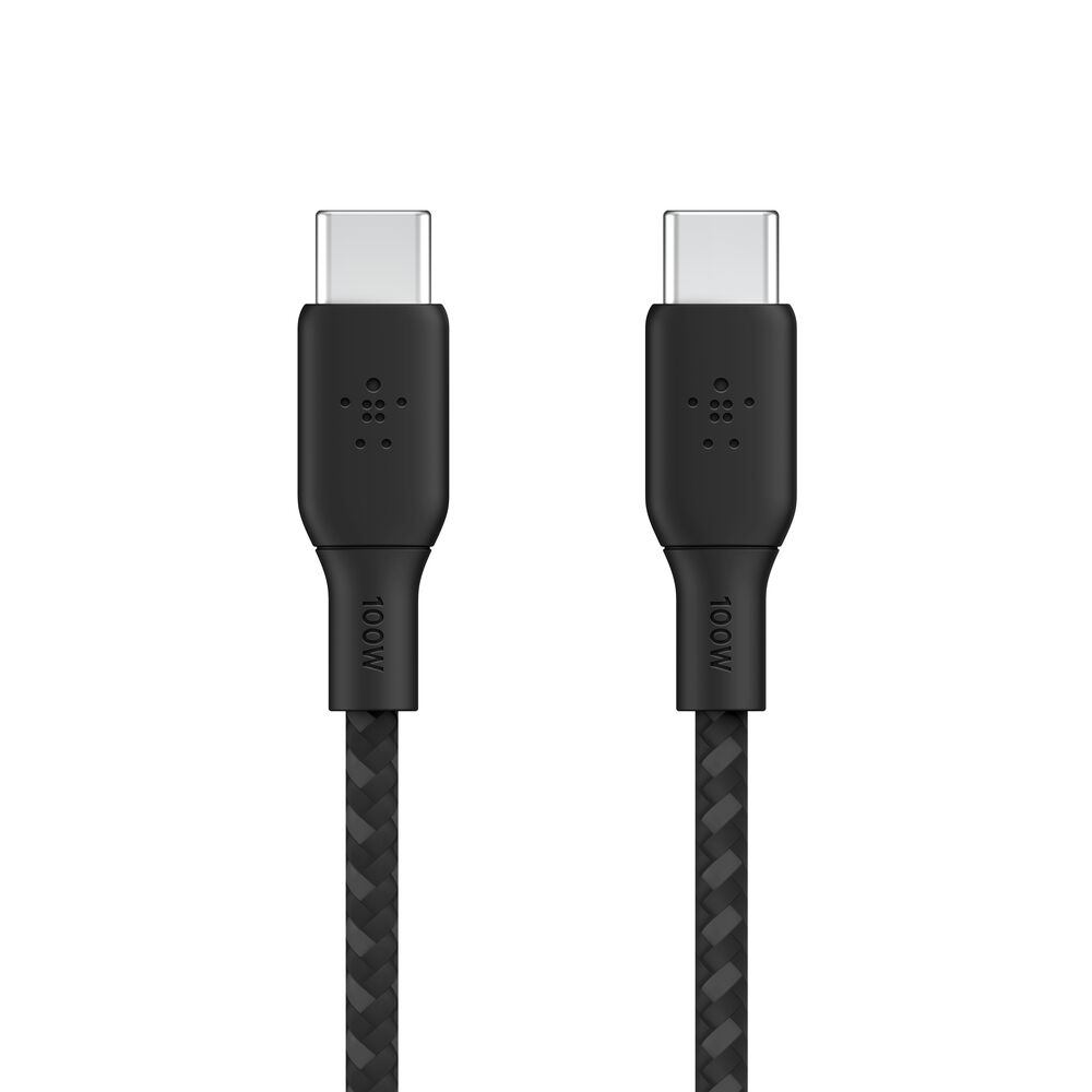 BELKIN BRAIDED USBC-C 2.0 100W CABLE 2M, BLACK CAB014BT2MBK