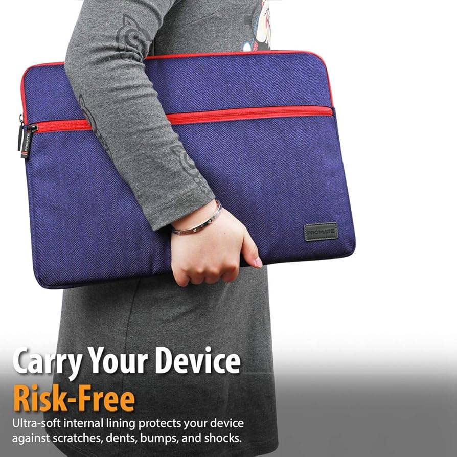 Promate Lightweight Sleeve with Water Repellent Protective Fabric PORTFOLIO-S.BLUE PRO-BG-PORTFOLIO-S.BLUE