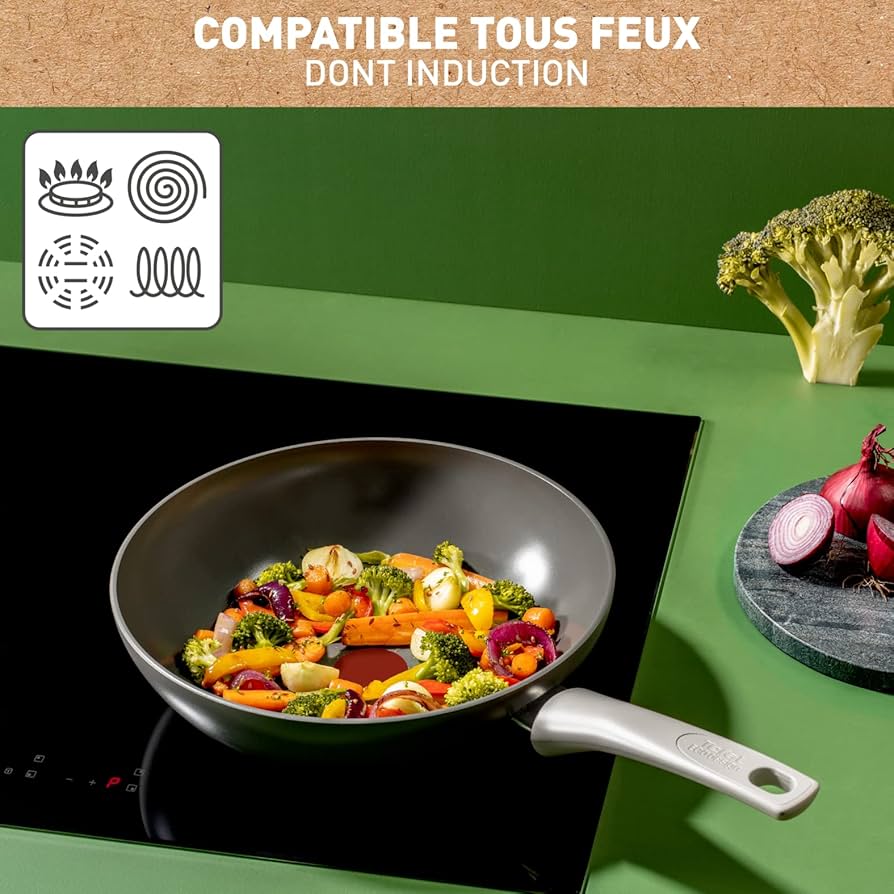 TEFAL RENEW CERAMIC FRYING POELE WOK PAN C4251913 RENPW28