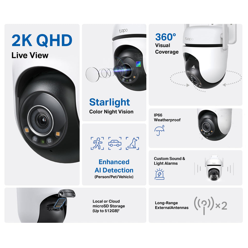 TP-Link Outdoor Pan/Tilt Security Wi-Fi Camera Tapo C520WS