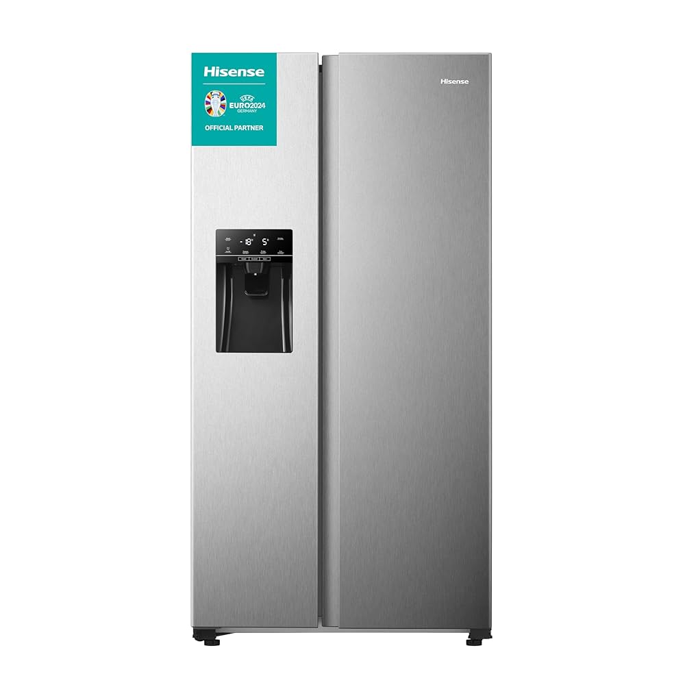HISENSE REFRIGERATOR SIDE BY SIDE FROST FREE ENERGY CLASS E 499 L  INOX