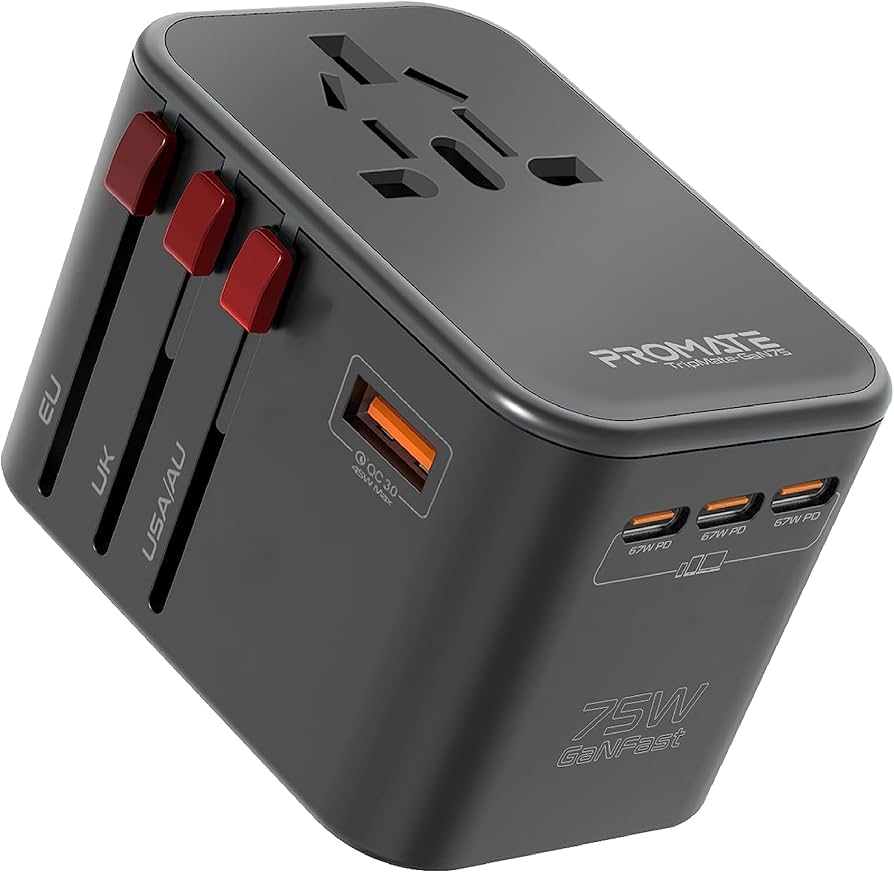 Promate Car/Home Charger TRIPMATE-GAN75 PRO-CH-TRIPMATE-GAN75