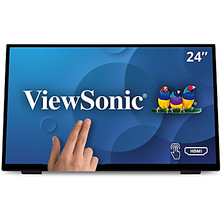 VIEWSONIC TD2465, 23.8” FHD FRAMELESS TOUCH MONITOR, VGA, HDMI, DISPLAY PORT, INTERNAL SPEAKERS TD2465