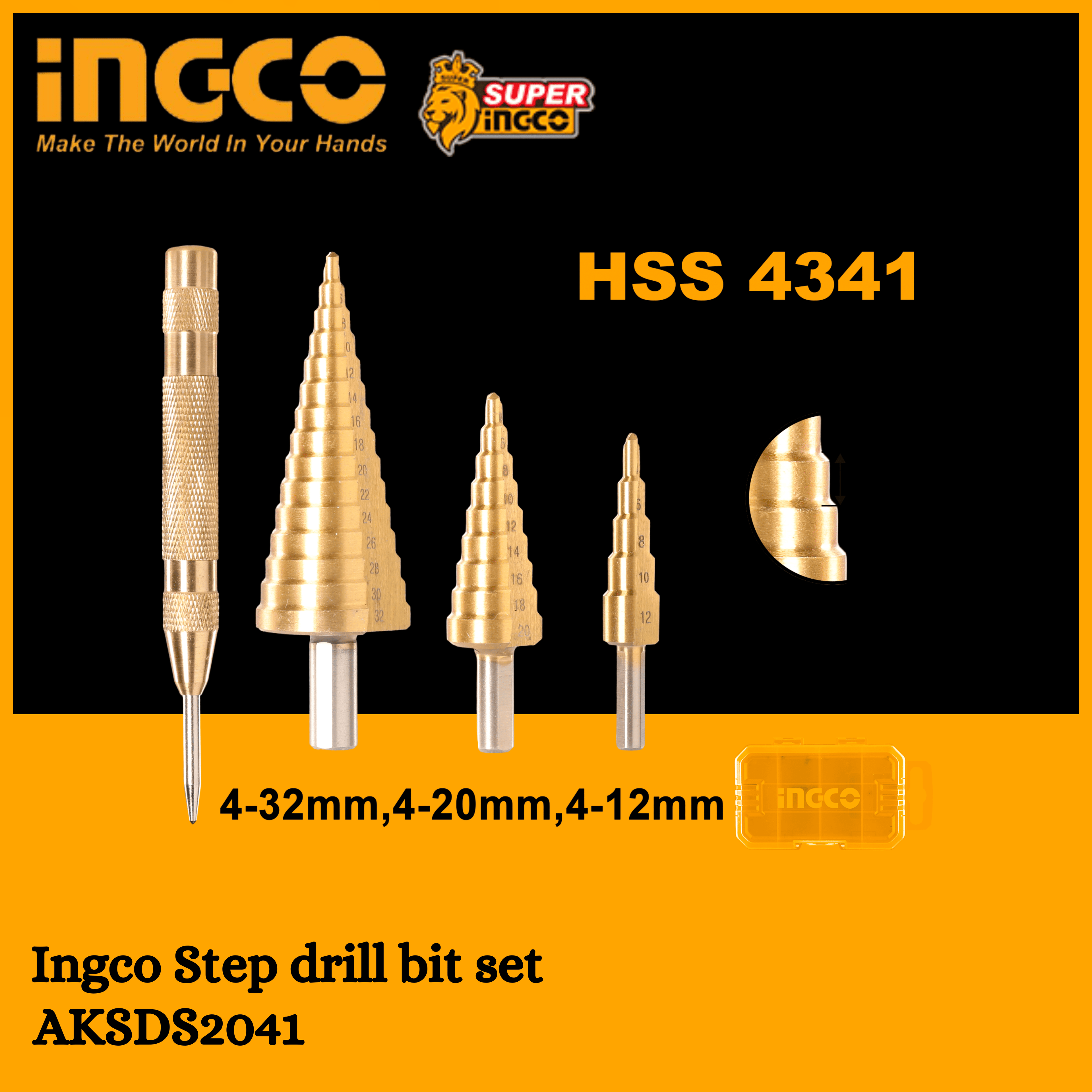INGCO STEP DRILL BITS SET