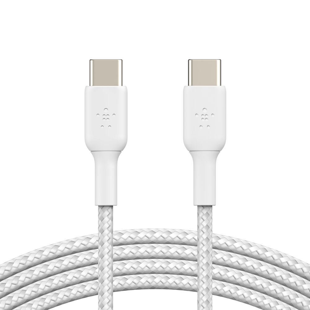 BELKIN BOOSTCHARGE BRAIDED USB-C TO USB-C 1M, WHITE, 2PACK CAB004BT1MWH2PK