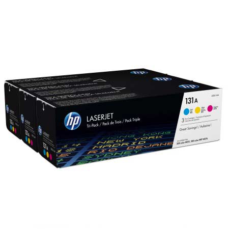 HP 131A 3-pack Cyan/Magenta/Yellow Original LaserJet Toner Cartridges