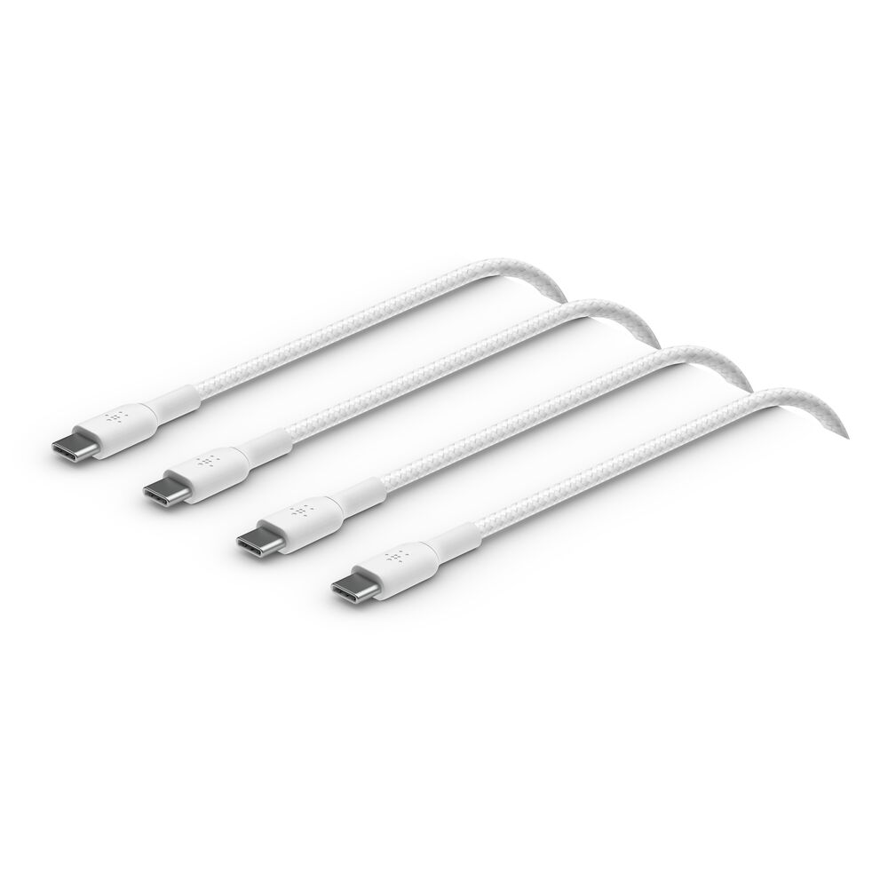 BELKIN BOOSTCHARGE BRAIDED USB-C TO USB-C 2M, WHITE, 2PACK CAB004BT2MWH2PK