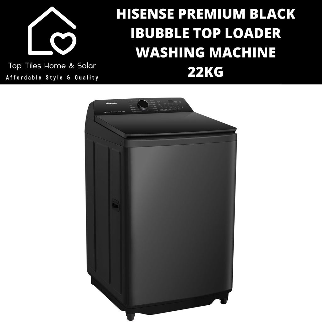 HISENSE 22KG TOP LOADER WASHING MACHINE- PREMIUM BLACK- DDM INVERTER MOTOR
