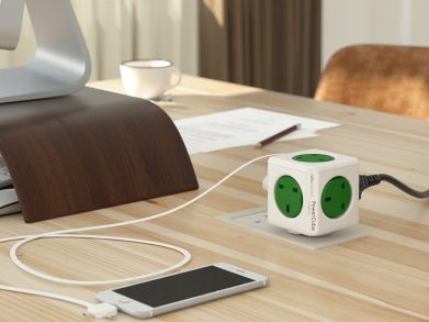 Allocacoc PowerCube Extended USB SURGE DE/FR Grey 1.5M (1422GY/DE) 1422GY/DE